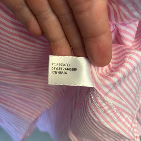 U.S. Polo Assn. Pink Pinstripe Lace Button Down Shirt M - Picture 7 of 13